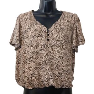 URBAN Romantics Leopard Print Blouse Baddie Wild Side